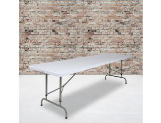 8-Foot Height Adjustable Granite White Plastic Folding Event Table