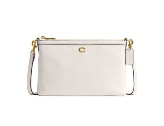 Refined Pebble Leather Legacy Zip Top Crossbody - Chalk/Brass