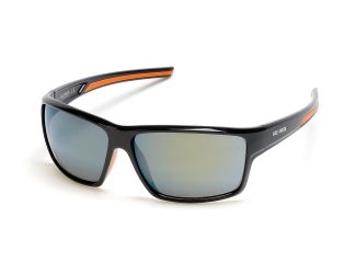 Mens shiny black  / bordeaux mirror Injected Sun Glasses