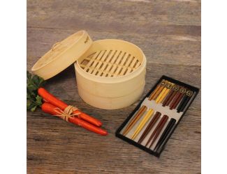 11-Piece Bamboo Steamer Set