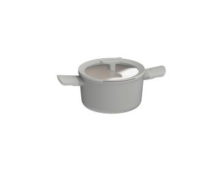 Leo Balance 8" Recycled Alum Ceramic 3.1Qt NS Cov Saucepan, Moonmist