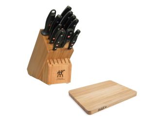 Twin Signature 11-Piece Knife Block Set plus Chop-N-Slice Cutting Board Package