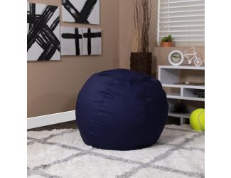 Small Solid Navy Blue Refillable Bean Bag Chair for Kids and Teens