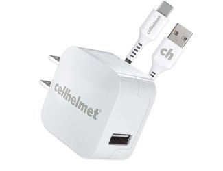 CellHelmet - 2.4A Wall Charger with 3' Round Type-C to Type-A USB Cable