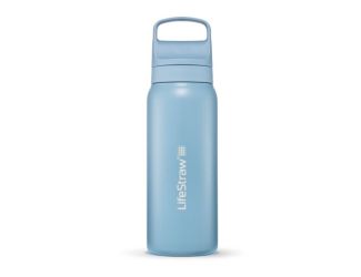 LifeStraw Go 24oz Stainless Steel Filtered Water Bottle Icelandic Blue