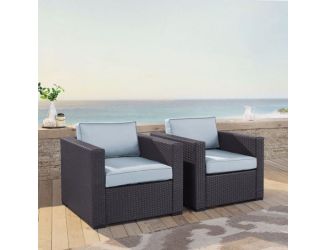 Biscayne 2Pc Wicker Outdoor Chair Set