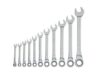 11pc SAE Ratcheting Combination Wrench Set
