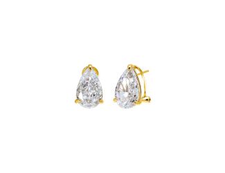 CZ Fancy Pear Stud Earring