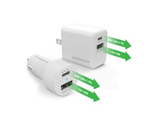 Hypergear Wall/Car Charger Bundle 20W USB-C PD + 12W White
