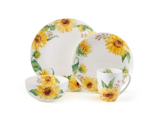 Sunflower 16pc Bone China Dinnerware Set