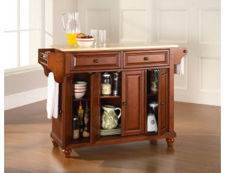 Cambridge Natural Wood Top Kitchen Island (Cherry)
