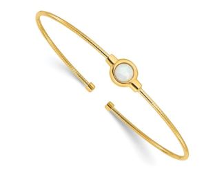 Sterling Silver Gold-Plated Polished Opal Bracelet