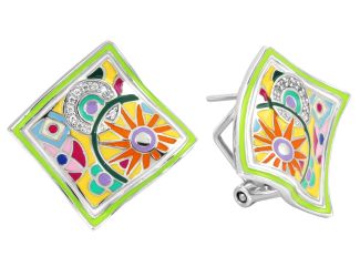 Belle Etoile Pashmina - Sterling Silver, Yellow Enamel, White CZ Earring