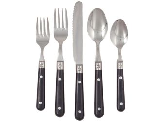 Ginkgo LePrix Black 20 pc Flatware Set