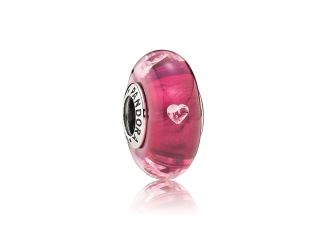 Cerise Heart Glass Charm
