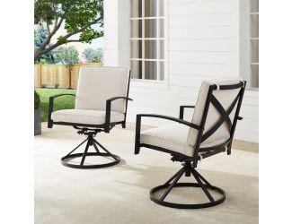 Kaplan 2Pc Outdoor Dining Swivel Chair Set
