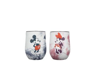 Disney 12oz Stemless Wine Cup 2pc Bundle- Mickey & Minnie Tie Dye