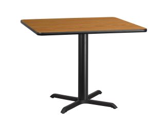 42" Square Natural Laminate Table Top with 33" x 33" Table Height Base