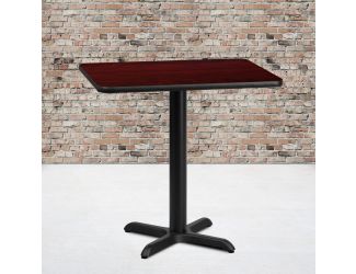 24" x 30" Mahogany Laminate Table Top with 22" x 22" Table Height Base