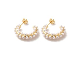 Bubble Hoop Pearl Earrings