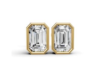 Emerald Lab Diamond Solitaire Earrings Size 0.5 CTW