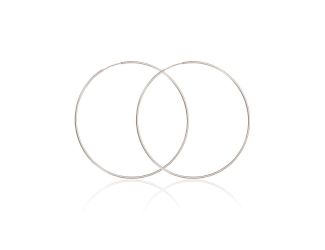 PARIKHS 1.5MM High Polished Endless Hoop Earring in 925 Sterling Silver - 30MM