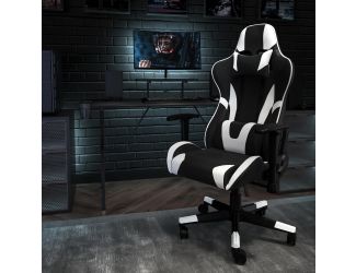 Black Gaming Desk & Chair Set with Cup Holder, Headphone Hook, and Monitor Stand