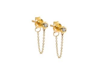 Mini Diamond Bezel Stud Earring