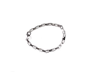 Silver Toned Box Link Bracelet