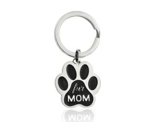 Fur Mom Paw Print Keyring