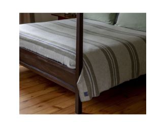 Faribault Mill Cabin Wool Bed Blanket - Smoke, Full