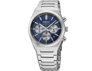 Essentials SS Quartz Chronograph Blue Dial