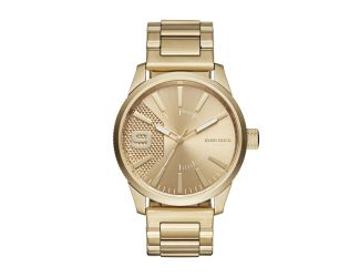 Mens Rasp Stainles Steel Gold-Tone Watch Gold Dial