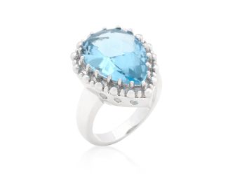 Pear Shaped Blue Topaz Cocktail Ring