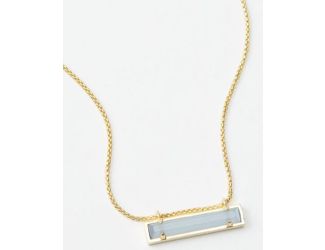 Leanor Gold Pendant Necklace in Periwinkle Cats Eye