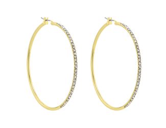 2 Inch Gold Crystal Hoop Earrings