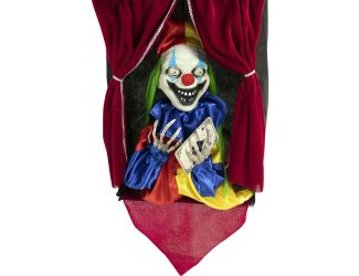 Hanging Clown Prop with Lights and Sound, Indoor/Covered Outdoor Halloween Decoration