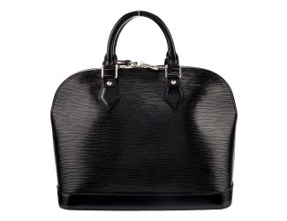 Louis Vuitton Alma Womens Handbag Black Epi Leather MM