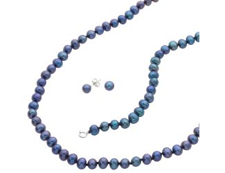Pearl Bracelet, Earring & Necklace Set