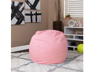 Small Light Pink Dot Refillable Bean Bag Chair for Kids and Teens