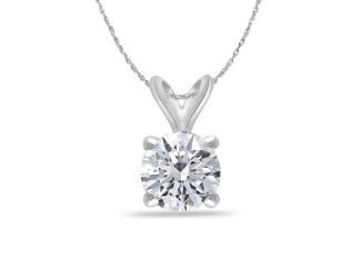 Bright White Round Lab Grown Diamond Pendant in 14K Yellow Gold 0.70ct, Color-FG, Clarity-VS
