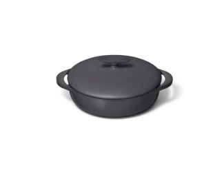 3.5qt Enameled Cast Iron Braiser w/ Domed Lid Charcoal