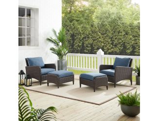 Kiawah 4Pc Outdoor Wicker Chat Set