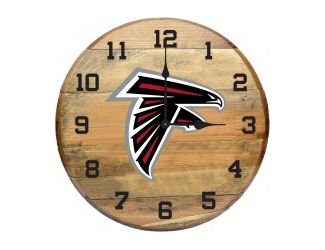 Atlanta Falcons Oak Barrel Clock