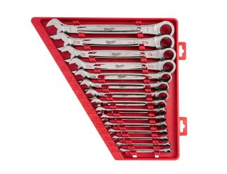 15pc SAE Multibit Ratcheting Combination Wrench Set