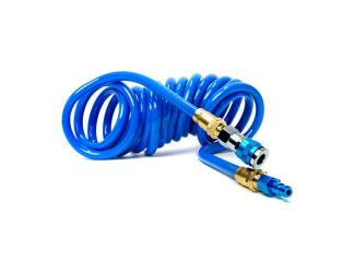 15' Coiled 3/8" ID Air Hose with Adapter