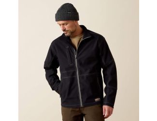 Ariat Men's Rebar Stretch Canvas Softshell Jacket-Black-MD