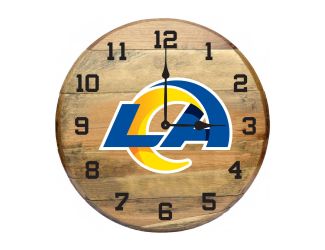 Los Angeles Rams Oak Barrel Clock