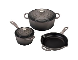 5pc Signature Cast Iron Cookware Set Oyster