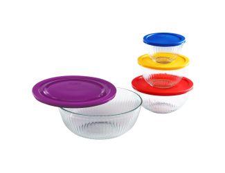 8pc Sculpted Mixing Bowls w/ Lids
